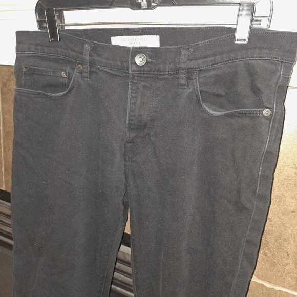 BURBERRY BRIT 34x32 SLIM Charcoal Black Denim Logo Casual Work School Jeans - Picture 2 of 10